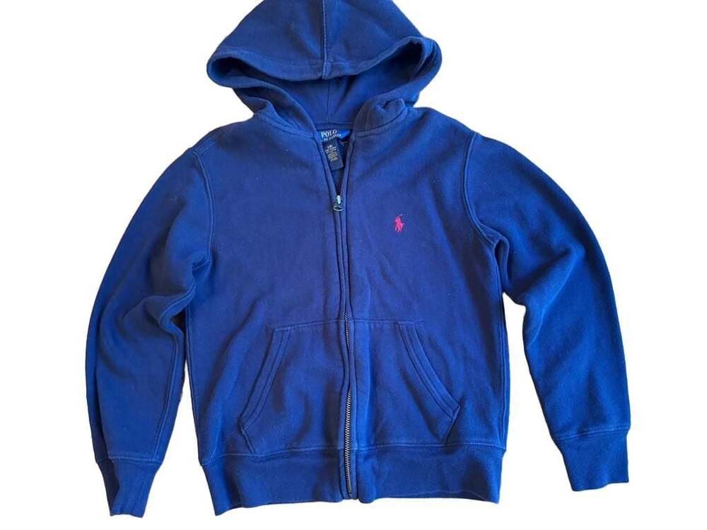 Polo Ralph Lauren Boys Full Zip Hoodie Jacket Size Small Blue h1357
